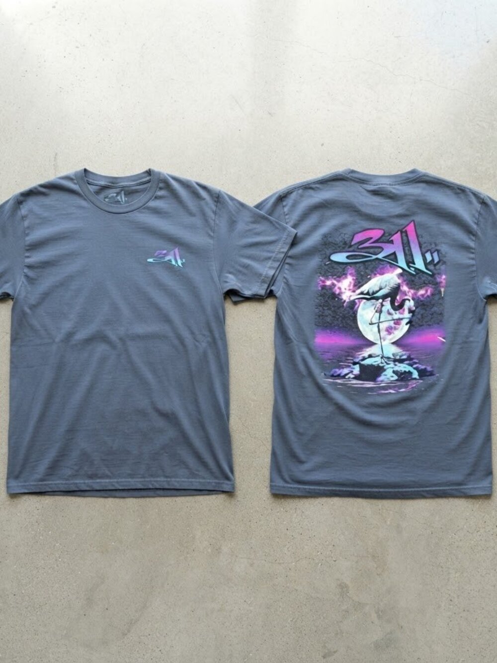 311 Summer Tour 2026 Neon Flamingo Dark Gray T-Shirt Unisex S-4XL